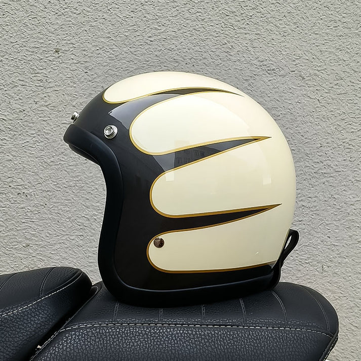 Sleek Retro Motorcycle Helmet - DOT & ECE Certified