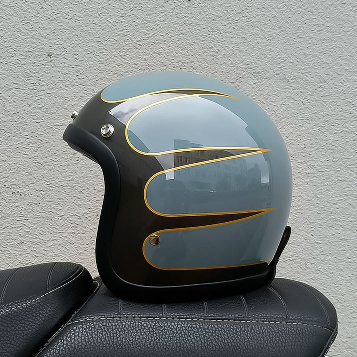 Sleek Retro Motorcycle Helmet - DOT & ECE Certified