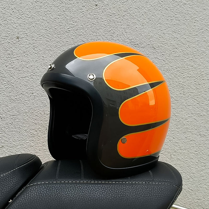 Sleek Retro Motorcycle Helmet - DOT & ECE Certified